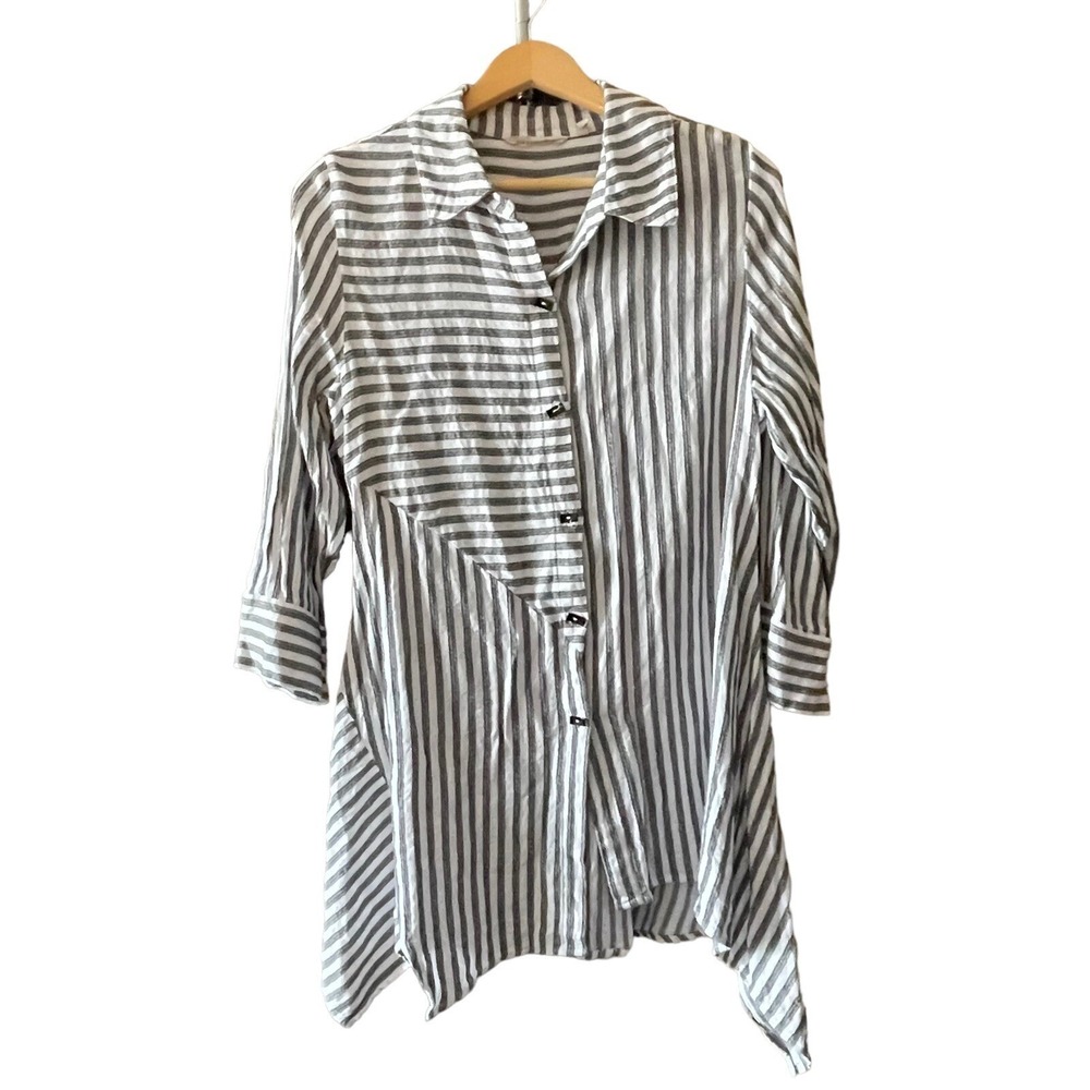Soft Surroundings Asymmetric Tunic‎ M Lagenlook Artsy Casual Minimalist Coastal